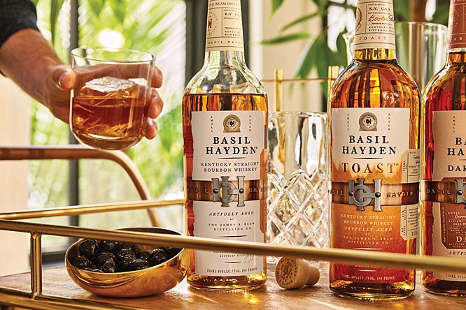 A bottle of Basil Hayden