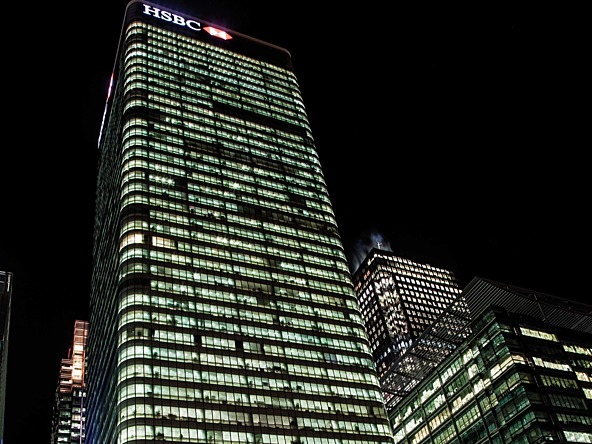 HSBC building at night