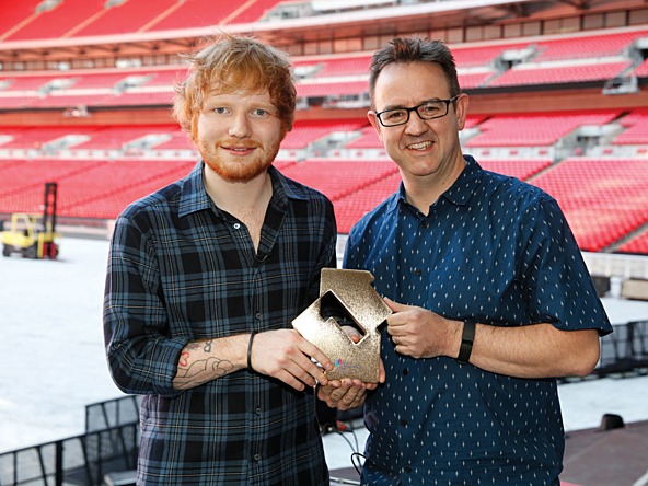 Photograph of Martin Talbot and Ed Sheeran