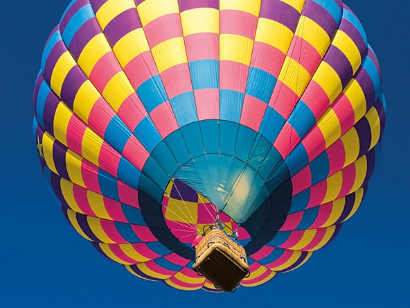 a hot air balloon ascending into the sky